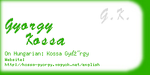 gyorgy kossa business card